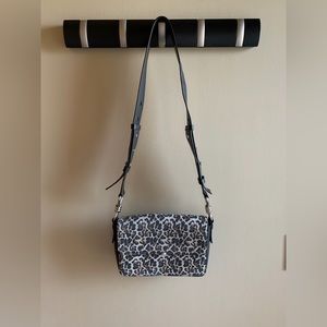 ALLSAINTS Lepi Medium Leopard Print Suede and Crossbody Bag